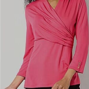 NWT Elegant Women's Red Wrap Top Oversized Small